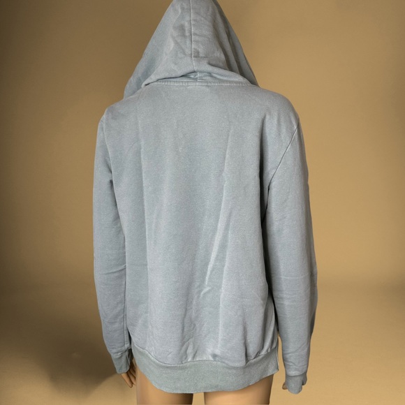 Belle du Jour Womens Pullover Hoodie Large L Cobalt Green Front Pocket Stretch - Picture 4 of 15